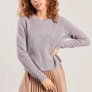 Made for Italic Mila Cashmere Boxy Crop Cashmere Sweater - Gray - Size S